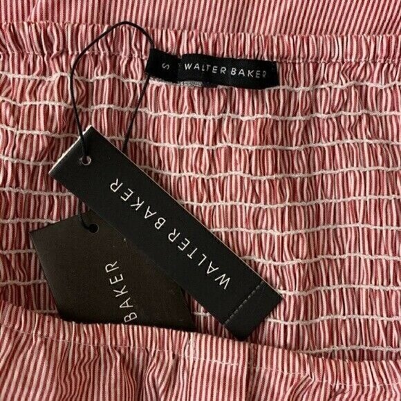 NEW Walter Baker Blouse Size Small Red MSRP $138 Women’s Off The Shoulder - Picture 8 of 8